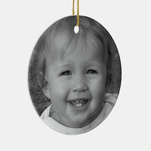 Persönliches Foto-und Gewohnheits-Text-Rot Keramik Ornament (Rechts)