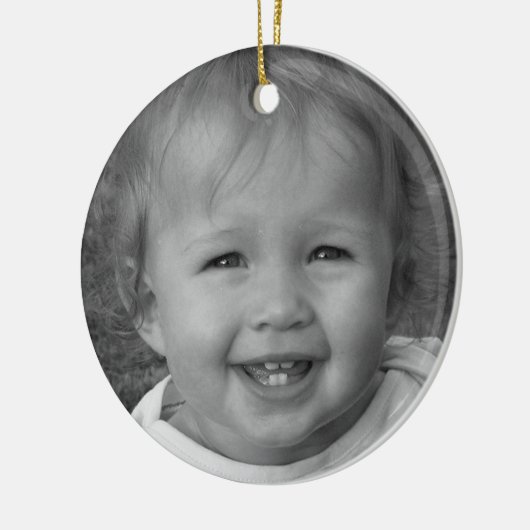 Persönliches Foto-und Gewohnheits-Text-Rot Keramik Ornament (Links)