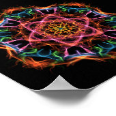 Persönliches Fraktal Mandala Pink & Orange Poster (Ecke)