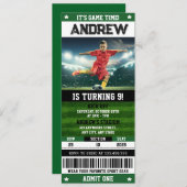 Persönliches Fußballticket Geburtstag mit Foto Einladung (Vorne/Hinten)