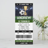 Persönliches Fußballticket Geburtstagsdekoration P Einladung (Stehend Vorderseite)