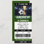 Persönliches Fußballticket Geburtstagsdekoration P Einladung (Vorne/Hinten)