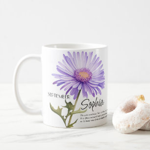 Persönliches Geburtstagsmonat September Blumenmoti Kaffeetasse