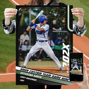 Persönliches Geschenk für Baseballspieler in Grün Poster