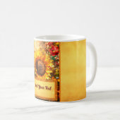 Persönliches Geschenk Sonnenblumen Kaffeetasse (VorderseiteRechts)
