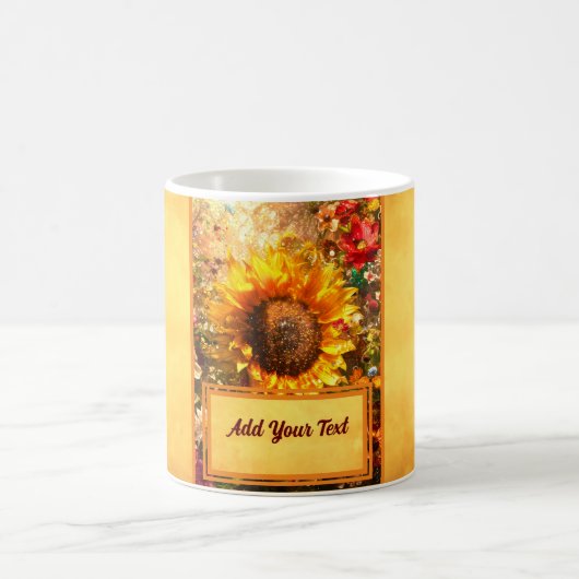 Persönliches Geschenk Sonnenblumen Kaffeetasse (Mittel)