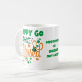 Persönliches GLÜCK GO Lucky BLESSED St Patrick's D Kaffeetasse (Vorderseite Links)