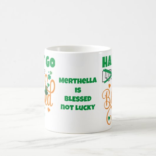 Persönliches GLÜCK GO Lucky BLESSED St Patrick's D Kaffeetasse (Mittel)