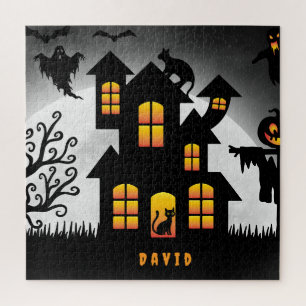 Persönliches Halloween Spukhaus-Puzzle Puzzle