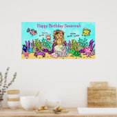 Persönliches Happy Birthday Mermaid Poster (Küche)