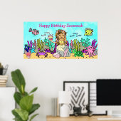 Persönliches Happy Birthday Mermaid Poster (Heimbüro)