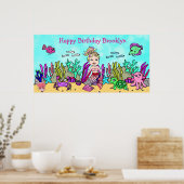 Persönliches Happy Birthday Mermaid Poster (Küche)