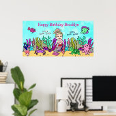 Persönliches Happy Birthday Mermaid Poster (Heimbüro)