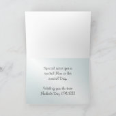 Persönliches "Happy Mother's Day" Aqua Rose Foto Karte (Innenseite)