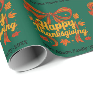 Persönliches Happy Thanksgiving Geschenkpapier