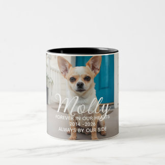 Persönliches Haustier-Gedenken für Hunde Zweifarbige Tasse