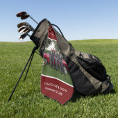 Persönliches Hochzeitssemble für ROTES Foto Golfhandtuch (Gras)