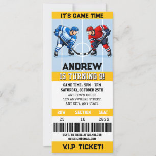 Persönliches Hockey-Ticket Sport Geburtstagsfeier Einladung