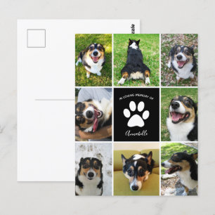 Persönliches Hundecollage zur Erinnerung in Liebe Postkarte