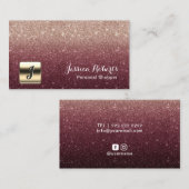 Persönliches Käufer-Burgunder-Rosen-GoldOmbre Visitenkarte (Vorne/Hinten)