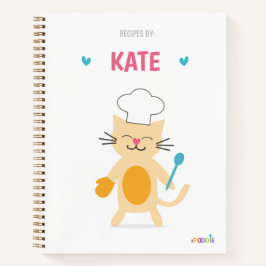 Persönliches Kinderrezeptbuch Cat Chef Notizblock