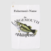 Persönliches Largemouth Whisperer Leichtfisch Hand Golfhandtuch (Vorderseite)