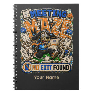 Persönliches lustiges Büro-T-Shirt "Meeting Maze", Notizblock