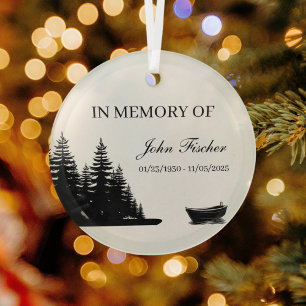 Persönliches maritimes Gedenken für Küstenfischer Ornament Aus Glas