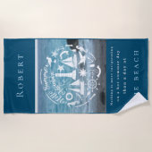 Persönliches maritimes Thema Hallo Sommerabenteuer Strandtuch (Vorderseite)