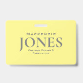 Persönliches Markenlogo Moderner Gelbgrauer Mitarb Ausweis (Front)