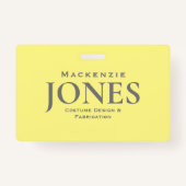 Persönliches Markenlogo Moderner Gelbgrauer Mitarb Ausweis (Vorderseite)