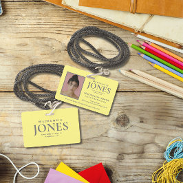 Persönliches Markenlogo Moderner Gelbgrauer Mitarb Ausweis