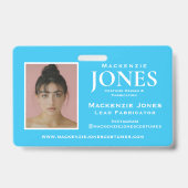 Persönliches Markenlogo Moderner Türkisangestellte Ausweis (Back)