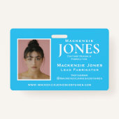 Persönliches Markenlogo Moderner Türkisangestellte Ausweis (Rückseite)