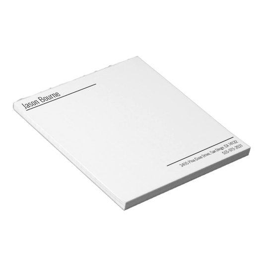 Persönliches Minimalistisches Notepad Notizblock (angewinkelt)