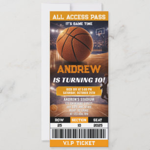 Persönliches modernes Basketball-Party-Ticket zum Einladung