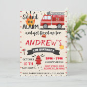 Persönliches modernes Party für Feuerwehrleute Geb Einladung (Stehend Vorderseite)