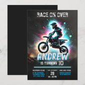 Persönliches Motocross Dirt Motorbike Boy Birthday Einladung (Vorne/Hinten)