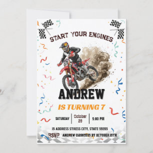 Persönliches MotorradMotocrossAndventure Birthday Einladung