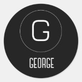 Persönliches Namenslogo Runder Aufkleber (Vorderseite)