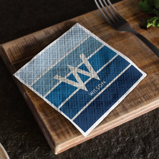 Persönliches Party aus blau gestrichenen Monogramm Serviette