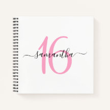 Persönliches Pink 16. Geburtstag Gästebuch