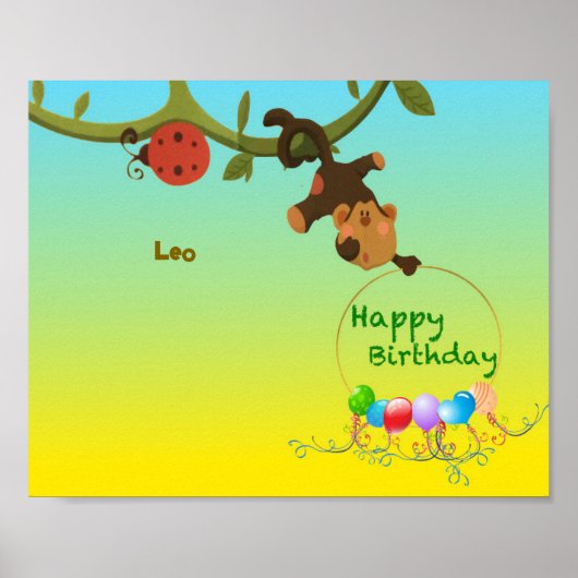 Persönliches Poster - Spielender Affe (Vorne)