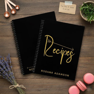 Persönliches Rezeptjournal (Schwarzes Buch & Golds