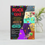 Persönliches Rock-Klettern mit Foto Geburtstag Einladung (Stehend Vorderseite)