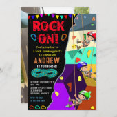 Persönliches Rock-Klettern mit Foto Geburtstag Einladung (Vorne/Hinten)