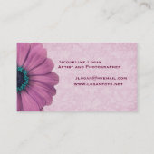 Persönliches rosa Gänseblümchen Visitenkarte (Rückseite)