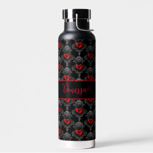 Persönliches rotes Goth-Herz Trinkflasche