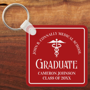 Persönliches rotes Medizinstudium-Abschlussandenke Schlüsselanhänger