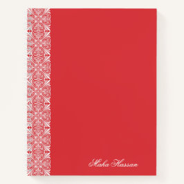 Persönliches rotes Mohn-Blumen-Notizbuch Notizblock